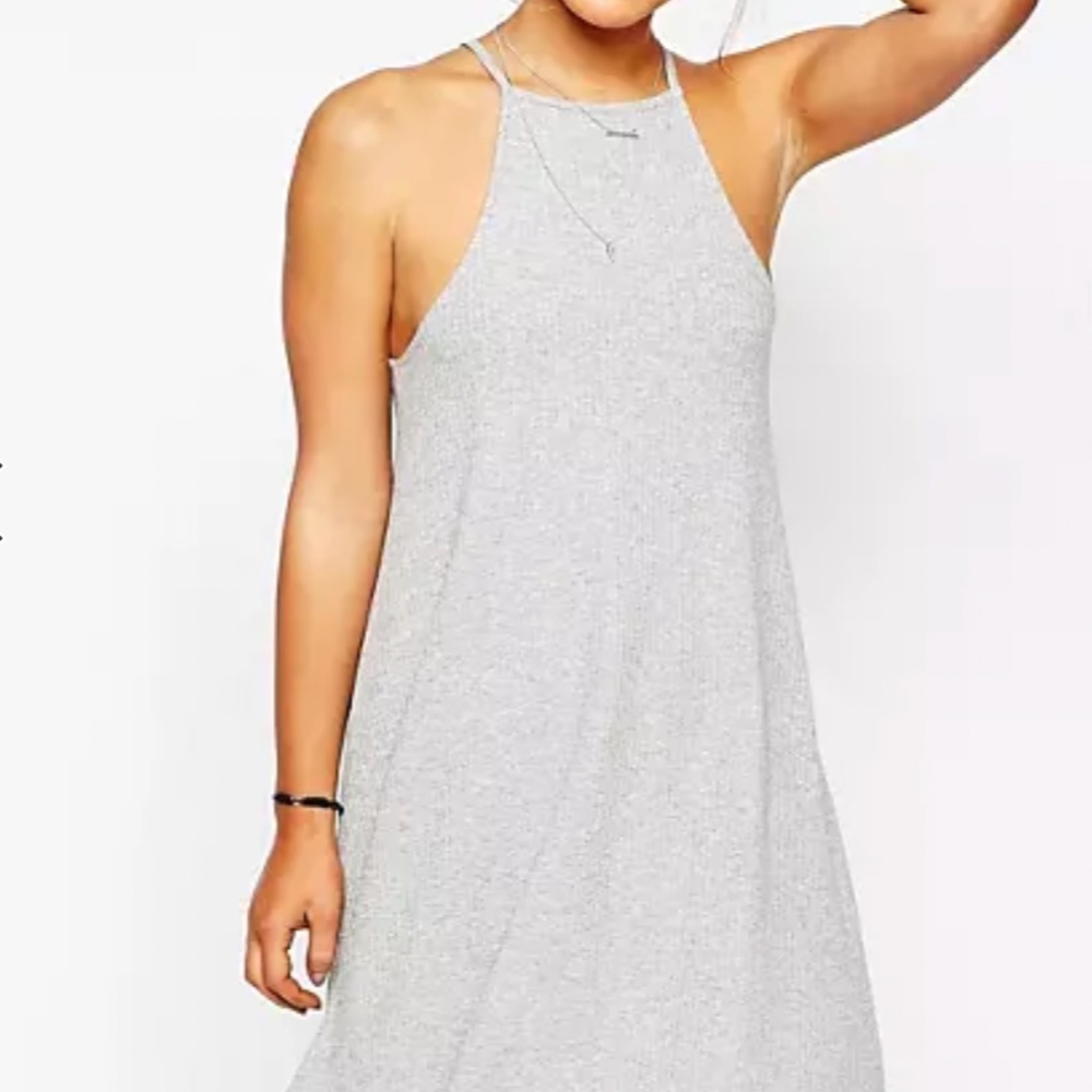 ASOS High Neck Ribbed Swing Dress